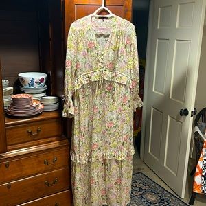 America and Beyond Sheer Printed Maxi Dress